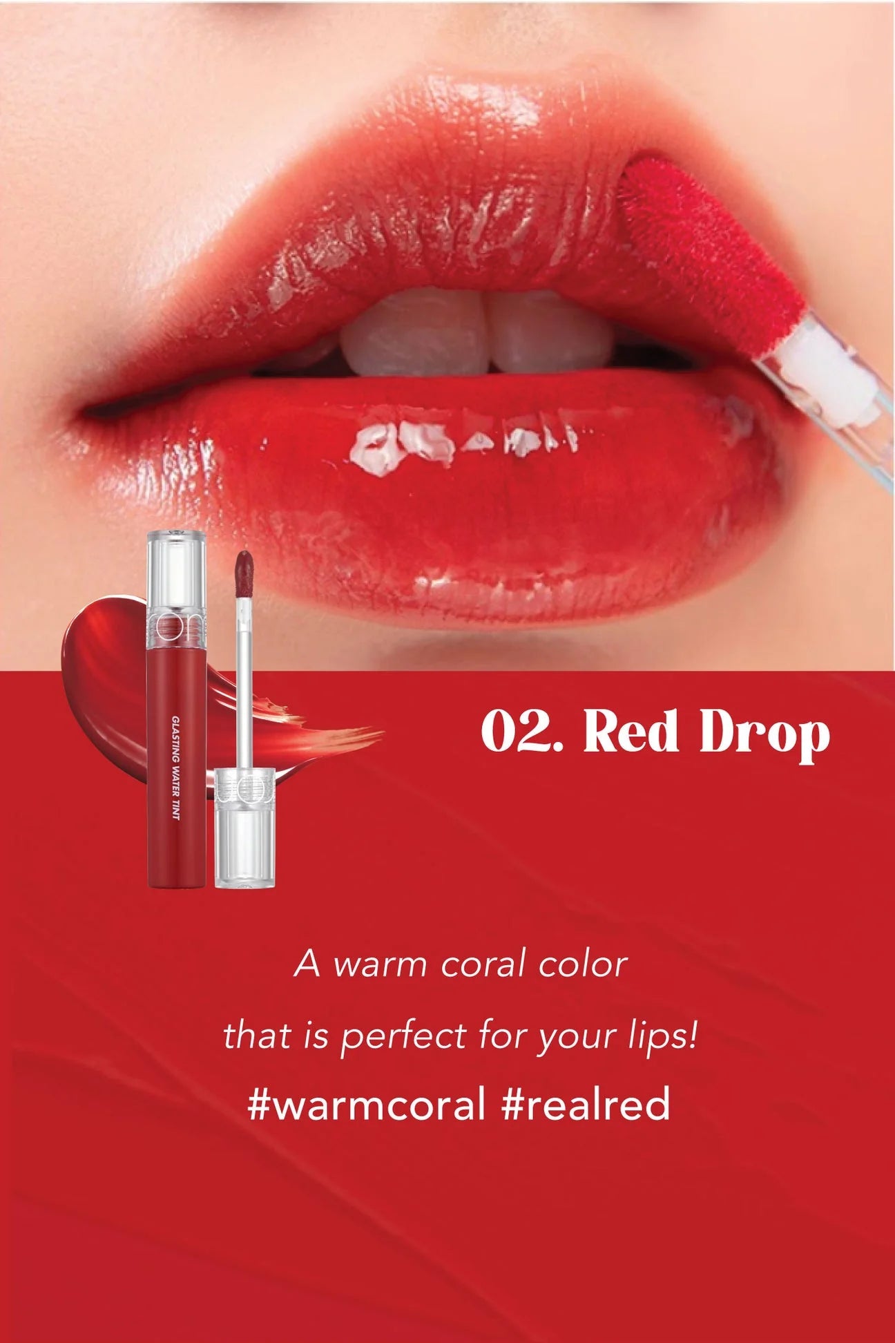 Rom&Nd Glasting Water Tint For Lips 02 Red Drop 4g